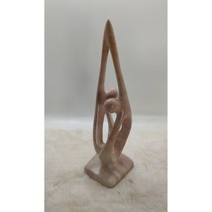 8" Carved Stone 2 Dancing Figures Kenya Ten Thousand Villages Sculpture